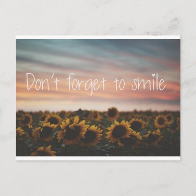 Não se esqueça de sorrir do cartão postal (Frente)