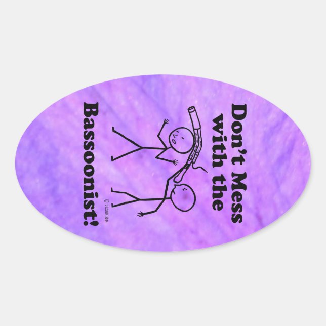 Não se meta com o adesivo Oval Bassonista (Frente)