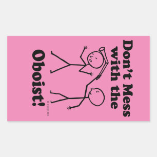 Não se meta com o adesivo Retangular Oboista