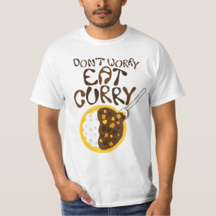 Não se Preocupe Coma Curry Camiseta Gráfica