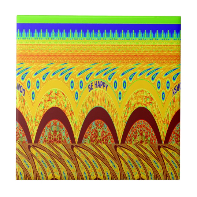 Não se preocupe, seja Impressão de arte feliz (Frente)