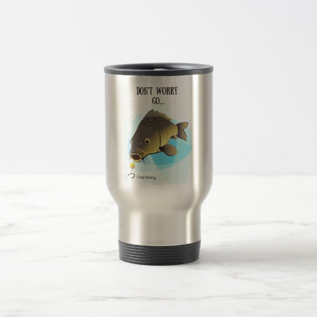 Não se preocupe VÃO… caneca de viagem da pesca da (Centro)