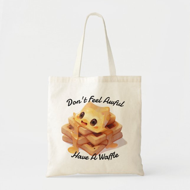 Não se sinta mal, tenha uma bolsa de waffle Tote (Frente)