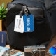 Não sua etiqueta de bagagem personalizada | Cobalt (Front & Back)
