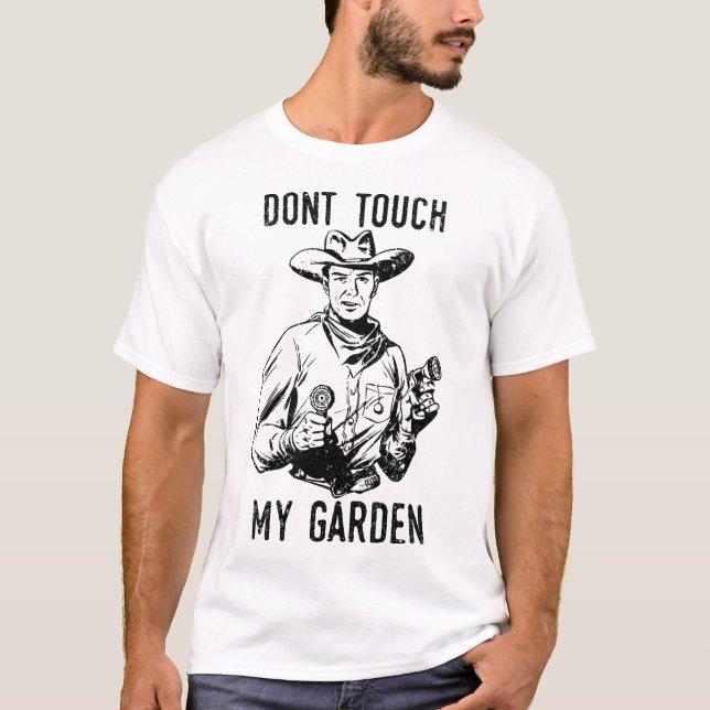 Não toques no meu jardim, camisa de jardinagem eng (Frente)