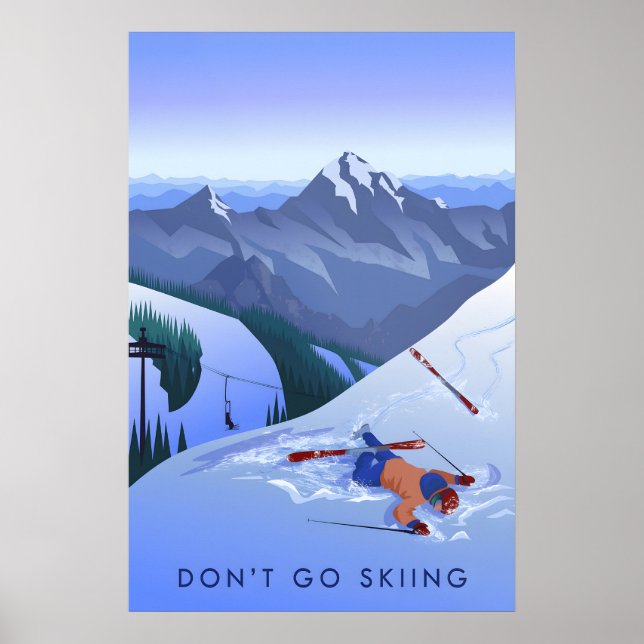 Não Vá Poster de Viagem de Esqui (Frente)
