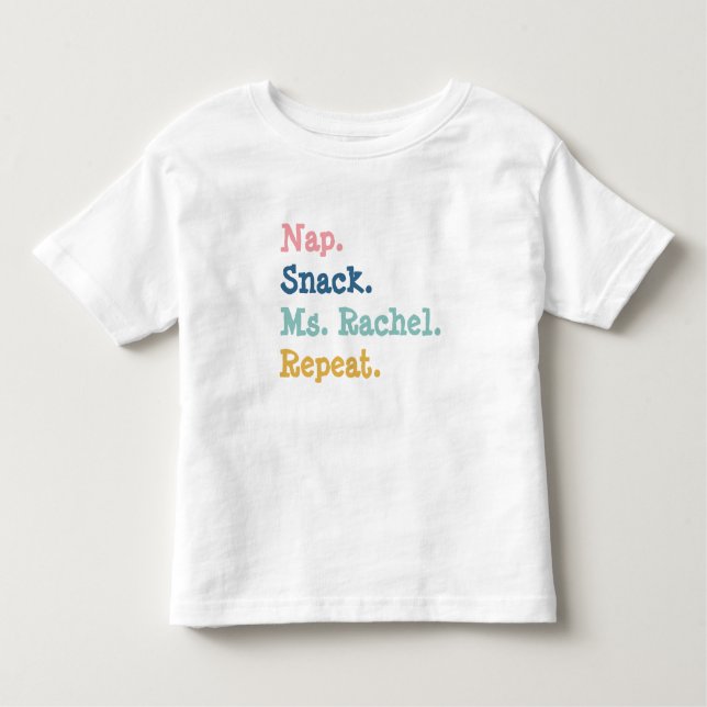 Nap Snack Sra. Rachel Repete Camisa para Crianças (Frente)