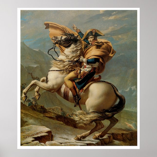 Napoleão atravessando os Alpes 1800 Art Impressão  (Frente)