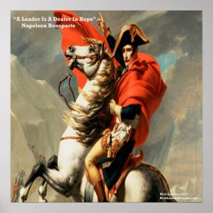 Napoleão em Cavalo e Poster de Citação Líder