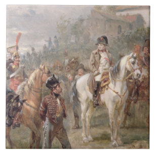 Napoleon e suas tropas (óleo no painel) (par de 1