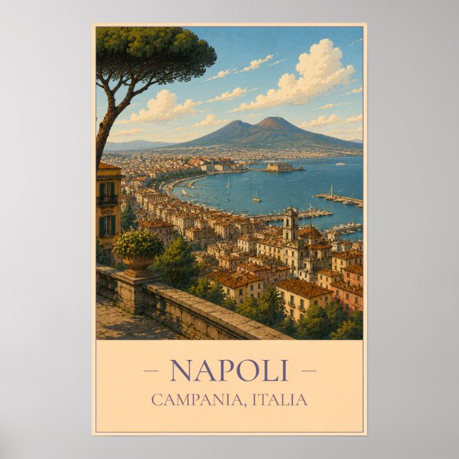 Napoli, Italy – Vintage Travel Poster (Frente)