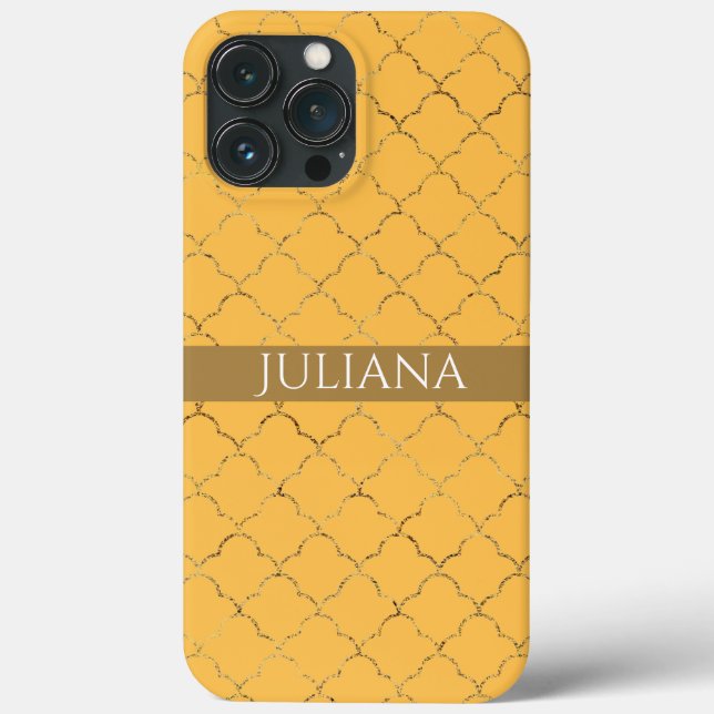Narciso Bonito  Quatrefoil Dourado Personalizado  (Verso)