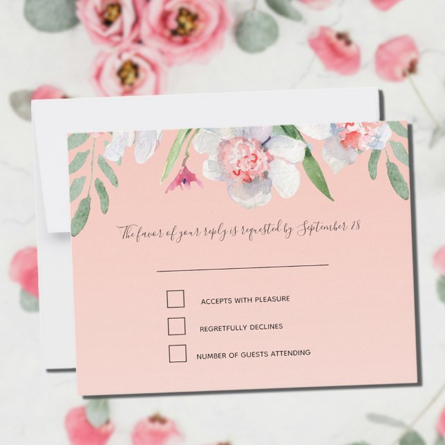 Narciso Branco no menu e no RSVP Rosa Apricot (Criador carregado)