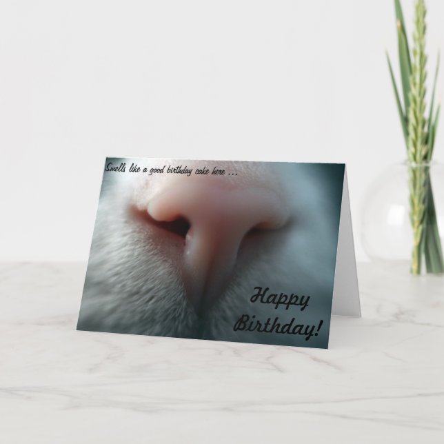 Nariz de Gato para Cartão de Aniversário (Frente)