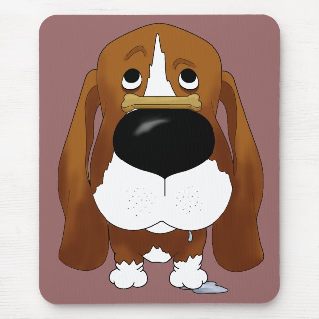 Nariz grande Basset Hound Mousepad (Frente)