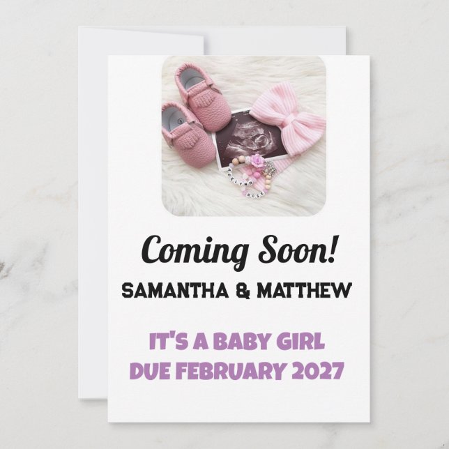 Narrativa De Menina Ultrassom Foto Gravidez (Frente)