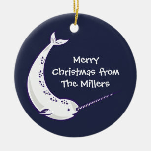 Narwhal personalizou enfeites de natal da foto