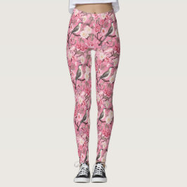 Nas leggings da Cherry Blossoms Pink Chinoiseries