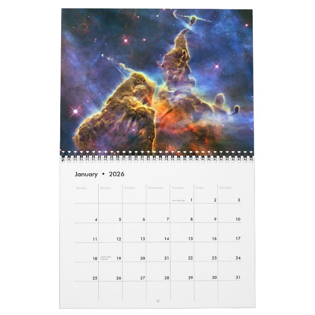 NASA 2015 do calendário da astronomia de espaço (Jan 2026)