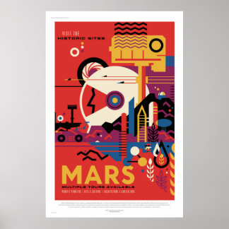 NASA Future Poster de viagens Visite a Vintagem Es