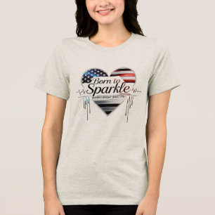 Nascer a Sparkle - USA Heart Tee for Women