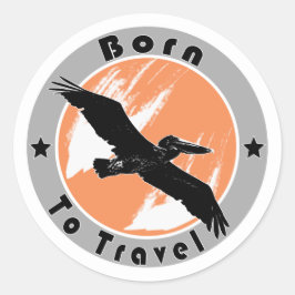 Nascer a viagem clássico adesivo redondo