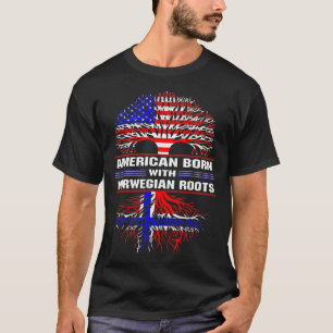 Nascer Americano com Camiseta Norueguesa de Raíze