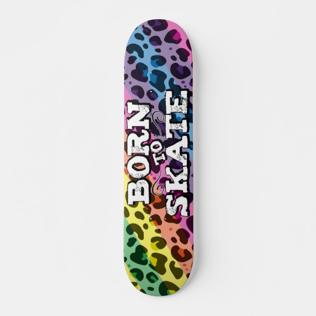 Nascer ao grafite colorido-leopardo skate (Frente)