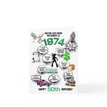 Nascer de Fatos Divertidos em 1974 Convite de Aniv