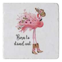 "Nascer de sair" Flamingo Trivet