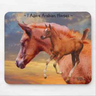Nascer do sol árabe Mousepad dos cavalos