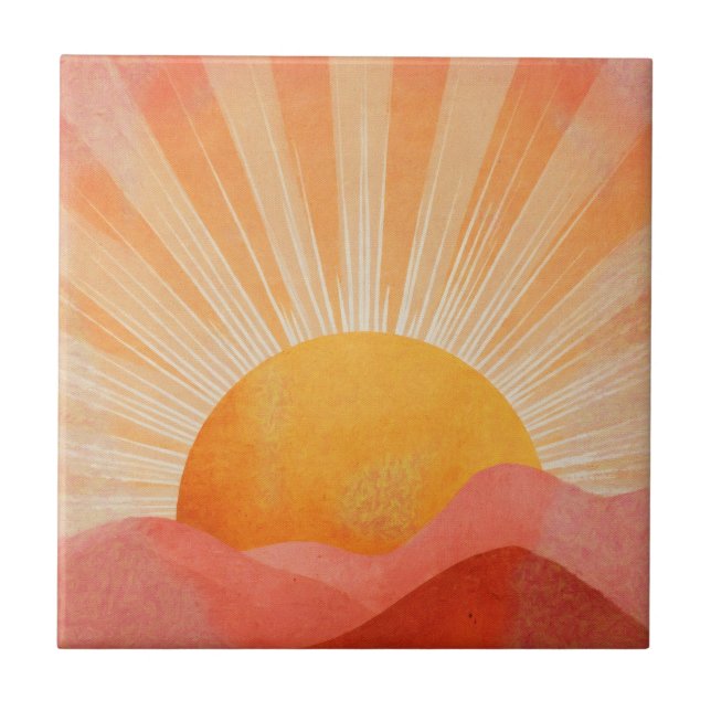 Nascer do sol Boho Rosa e Laranja (Frente)