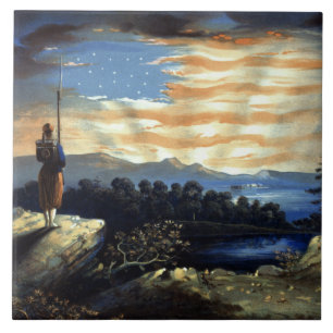Nascer do Sol Celestial da Bandeira Americana no C