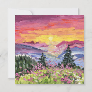 Nascer do Sol na Montanha com Flores Silvestres