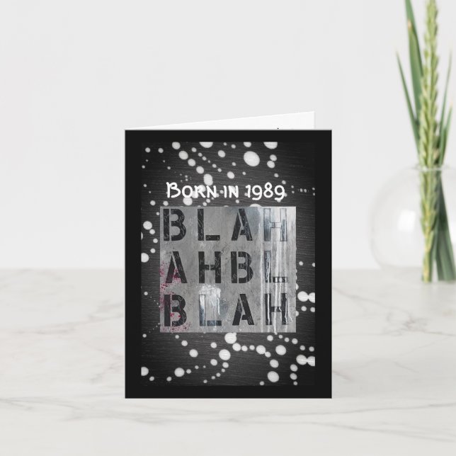 Nascer em 1989 Cartão de Fatos Divertidos de Anive (Frente)