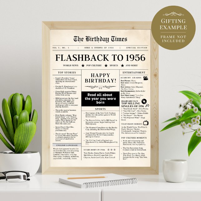 Nascer em jornal divertido de 1956 (Criador carregado)