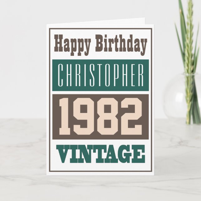 Nascer no cartão de saudações de 1982 (Frente)