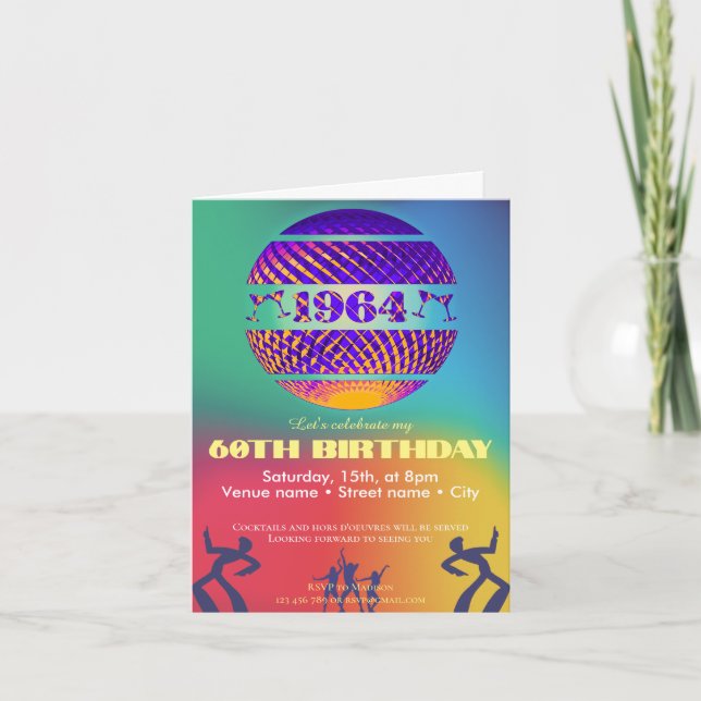 Nascer no convite de aniversário 1964 (Frente)