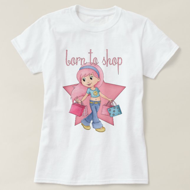 Nascer para comprar a camisa de T - menina da (Frente do Design)