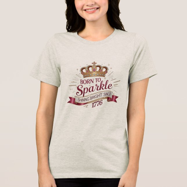 Nascer para o Sparkle 1776 Crown Tee - Tri-Blend f (Frente)