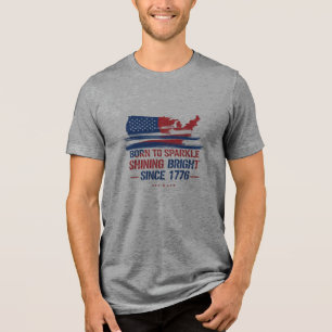 Nascer para Sparkle 1776 - USA Flag Art Premium Te