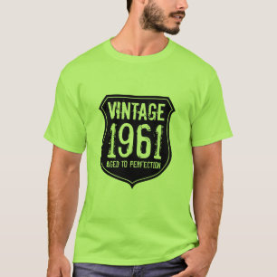 Nascido em 1961 camiseta masculina envelhecida à