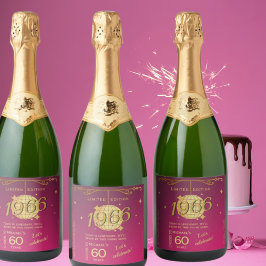 Nascido em 1966 festa de 60 anos rótulo de cerveja