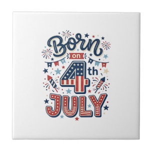 Nascido em 4 de Julho Design de Camiseta Patriótic