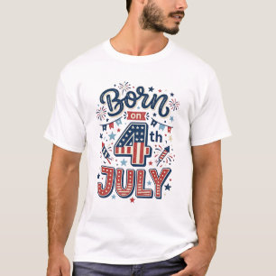 Nascido em 4 de Julho Projeto de Camiseta Infantil