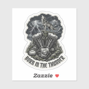Nascido no Adesivo do Motor Thunder Wolf