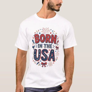 Nascido nos EUA Design de Camisa Vintage Patriótic