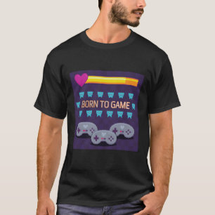 Nascido para Jogar - Camiseta Retro de Pixel Art 8