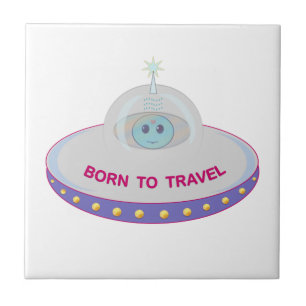 Nascido para viajar alienígena fofo & disco voador