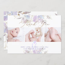 Nascimento Chá de Anúncio Obrigado U Purple Sweet